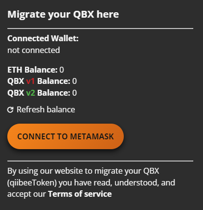 QBX ERC-20 token migration v2