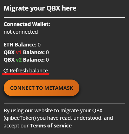 QBX ERC-20 token migration v2